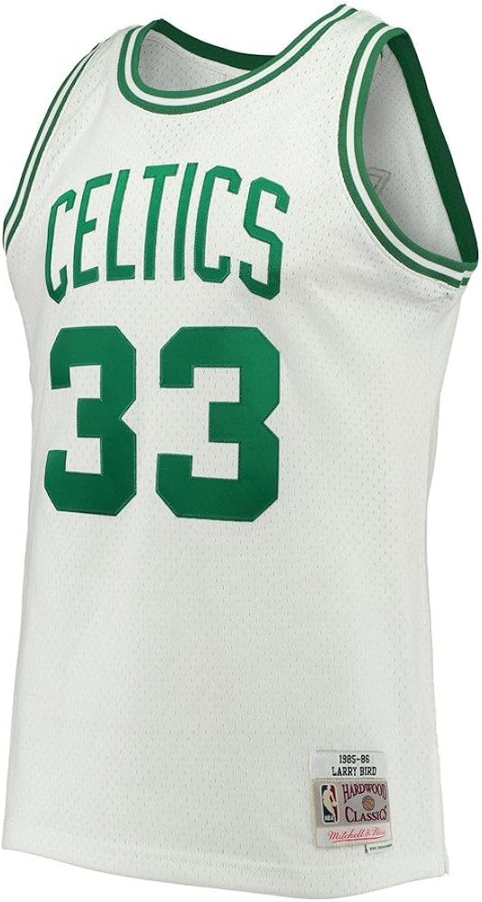 Amazon.com: Mitchell & Ness Larry Bird Boston Celtics NBA White